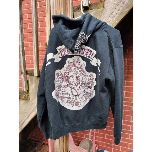 Ecko Unltd Vintage Y2K Hoodie Embroidered Skater Cyber Mall Goth XL Graffiti - Picture 4 of 10